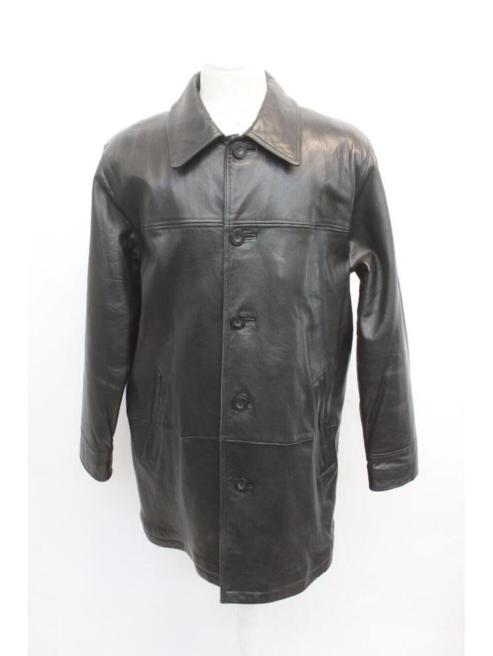 Mint Black Leather Coat Jacket Men Man Size 42 Medium